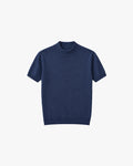 men's slim fitting blue cotton merino wool t-shirt 