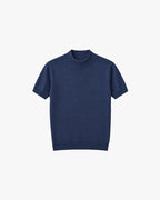 men's slim fitting blue cotton merino wool t-shirt 